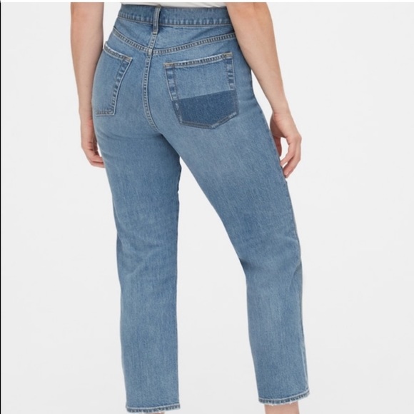 High Rise Cheeky Straight Patch Jeans - Picture 2 of 5